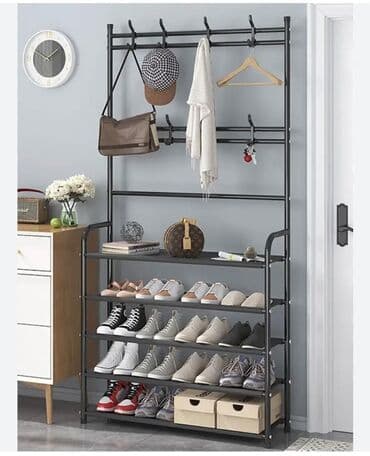 Полка вешалка для обуви и прихожей - Вешалка для одежды также есть