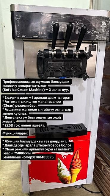 Өндүрүш үчүн жабдуулар: Профессиональный аппарат для мягкого мороженого (Soft Ice Cream — 2