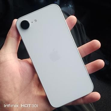 apple 9: IPhone 16e, Б/у, 128 ГБ, Белый, Защитное стекло, 94 % — 1