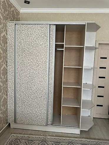 Шкаф-купе с угловыми открытыми полками - Цвет: светлый дуб/белёный