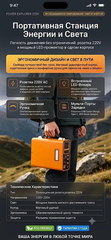 гади: Портативная электростанция/зарядная станция 220В Компактная станция — 2