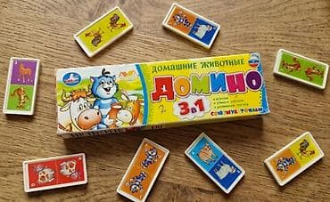 Спорт и отдых: Детское домино «Домашние животные» 3 в 1 - Настольная игра с яркими — 1