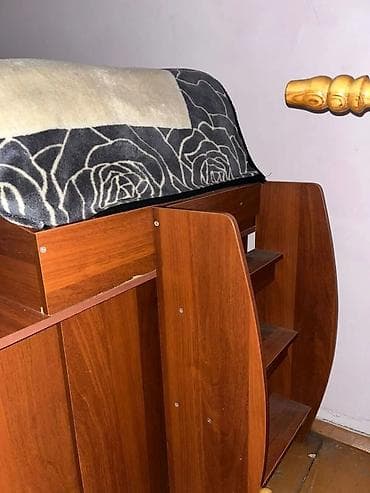 столы офисный: Двухъярусная детская кровать, ЛДСП, цвет - Коричневый — 5