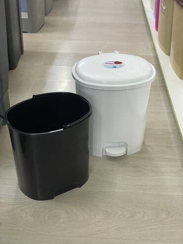 эко урны: Урна с педалью и внутренним ведром 12л Белый, бежево-коричневый — 2