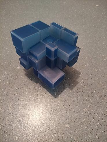 Головоломка «Mirror Cube» (зеркальный куб) 3x3, синие полупрозрачные