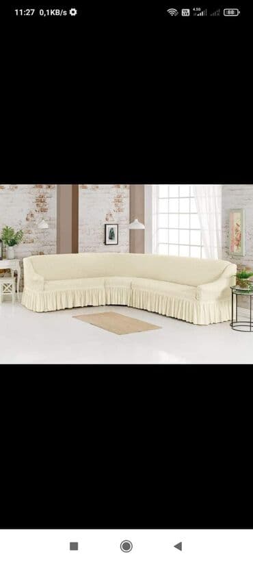 чехол на угловой диван: Угловой диван чихол Жатка кочиства Товар из Турции 3 метр до 8 метр — 5