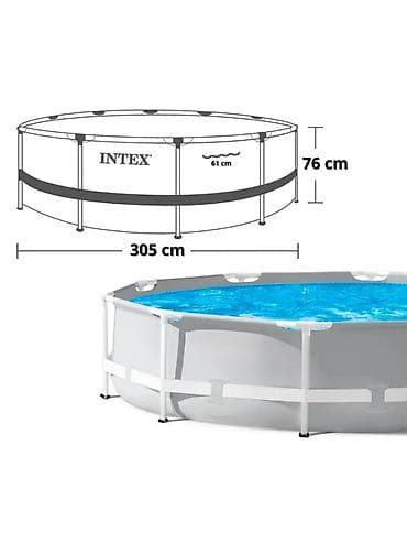 Каркасный бассейн Intex Prism Frame — семейный круглый бассейн для — 3