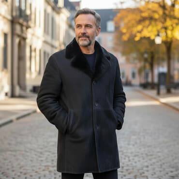 Мужская дубленка из натуральной овчины, Норка Размер 44 подойдет на М