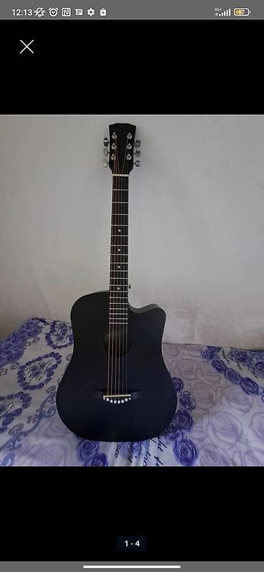 Музыкальные инструменты: Акустическая гитара 🎸 в подарок 3 струны 🎁 с вырезом (cutaway), цвет – — 2