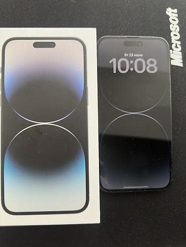 IPhone 14 Pro Max, Б/у, 256 ГБ, Черный, Коробка, 80 %