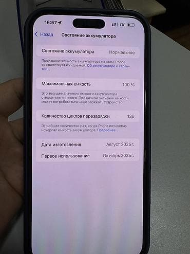 aple iphone 5: IPhone 16 Pro Max, 256 ГБ, Защитное стекло, Коробка, Чехол, 100 % — 6