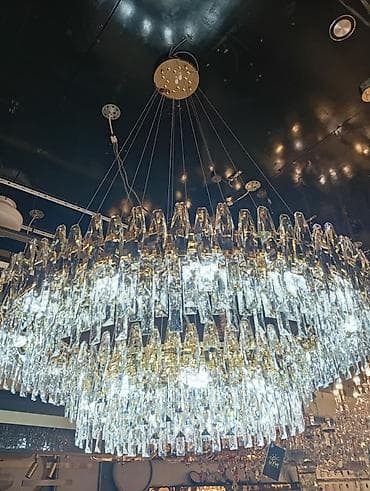 Каскадная потолочная люстра с хрустальными подвесками - Тип