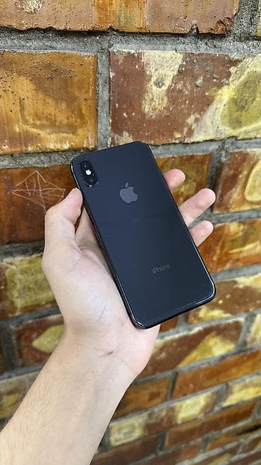 IPhone X, Б/у, 256 ГБ, Черный, Защитное стекло, 100 %