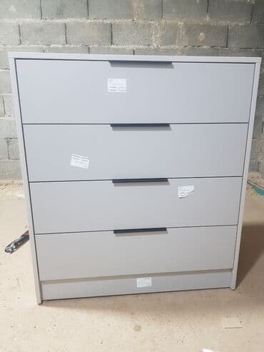 бу комоды: Комод для одежды, Без зеркала, ЛДСП, цвет - Серый — 2