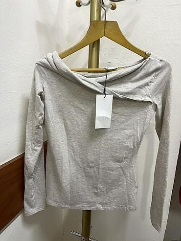 slim patch original: Топ с длинным рукавом Zara - Цвет: светло‑серый меланж - Материал — 1