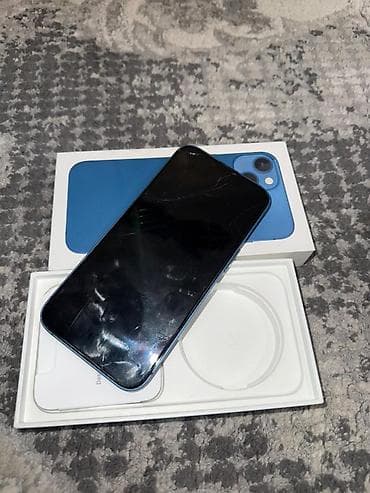 IPhone 13, Б/у, 128 ГБ, Синий, Коробка, 78 %