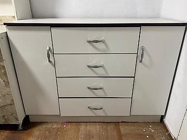 small table: Комод для одежды, Б/у, Без зеркала, ЛДСП, цвет - Серый, Самовывоз — 3