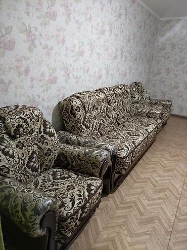 Комплекты мягкой мебели: Комплект мягкой мебели, Б/у, Самовывоз, цвет - Коричневый — 1