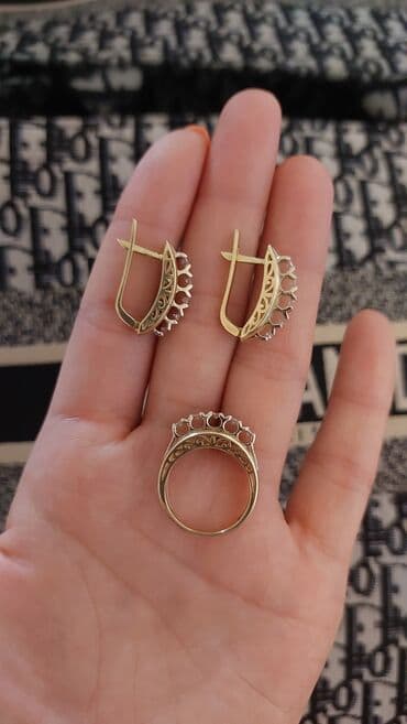 золотые серьги бу: Бриллиантовый комплект дорожка. Желтое 💛 золото. Россия 585 пробы — 5