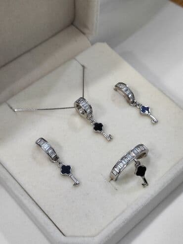 набор пандора: Серебряный Набор+ Цепочка Дизайн под Ванклиф Серебро 925 пробы — 6