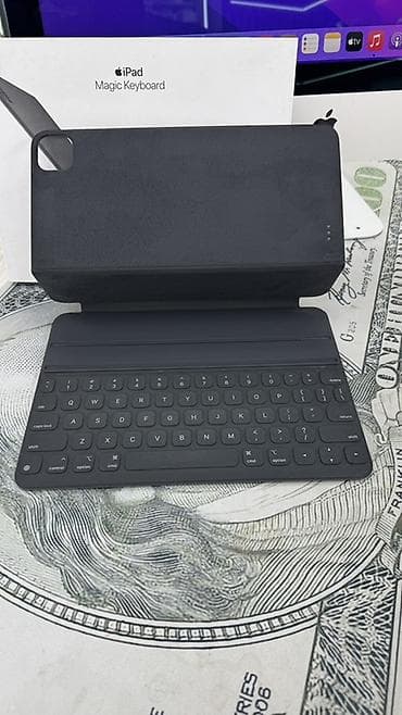 чехол айпад: Клавиатура, Apple, Ножничная, Bluetooth, Проводное подключение, Размер: 100% — 5
