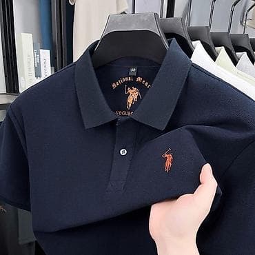 женские рубашки поло: Мужское поло с вышивкой «наездник с клюшкой». Описание: - — 1