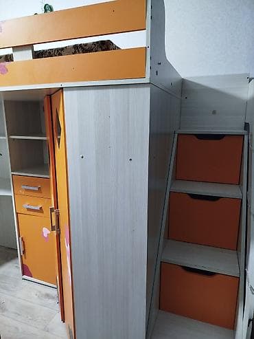 Детская гарнитура, Б/у, Для девочки, ДСП, цвет - Оранжевый — 2