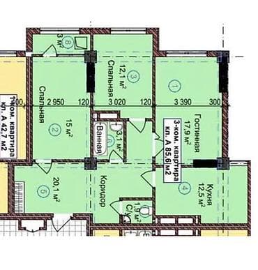 o2 development: 3 комнаты, 85 м² — 1