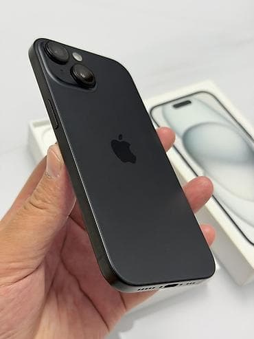 обс: IPhone 15, Б/у, 256 ГБ, Черный, Коробка, 85 % — 2