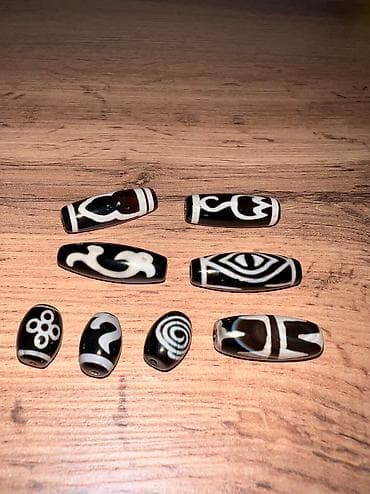 Бусины дзи из натурального агата ( в качестве кулона, на браслет): 1