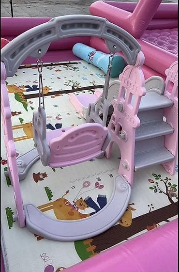 детский игровой комплекс: Детский игровой комплекс 3-в-1 для дома: - Горка с плавным спуском и — 4