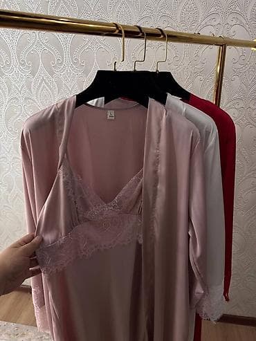 Одежда для дома и сна: Комплект, Атлас, С кружевом — 1