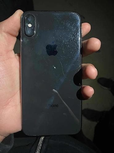 IPhone X, Б/у, 64 ГБ, Space Gray, Защитное стекло, Чехол, 100 %