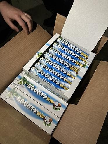 Жашылчалар: Bounty Trio — шоколадные батончики с кокосовой начинкой в молочном — 1