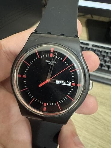 часы swatch: Швейцарские Swatch Swiss — кварцевые наручные часы с календарем дня — 4