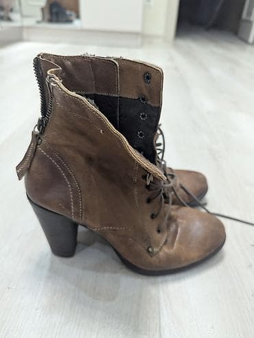 Сапоги: 37 размер. Демисезонные сапоги. 3) Кожано-замшевые длинные сапоги на — 2