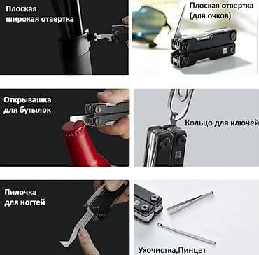 edc: Мультитул HuoHou Mini (HU0140) Черный Компактный складной — 6