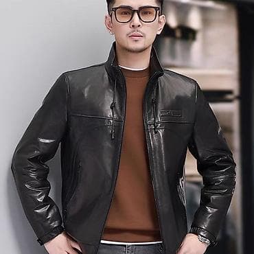 кожаный куртка мужская: Кожаная куртка, Классическая модель, Натуральная кожа, С утеплителем, 5XL — 3