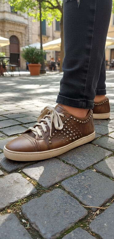 искры для обуви: Женские кеды/кроссовки в стиле casual. - Цвет: тёмно-коричневый верх — 1