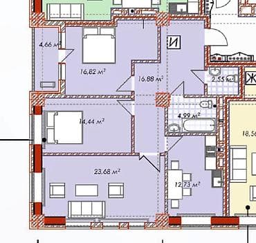 Продажа квартир: 3 комнаты, 98 м², Элитка, 5 этаж — 7