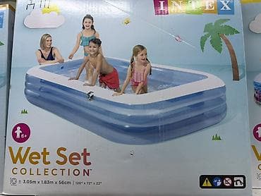 бассейн детей: Надувной семейный бассейн Intex Wet Set Collection. - Размеры: 3,05 м — 1