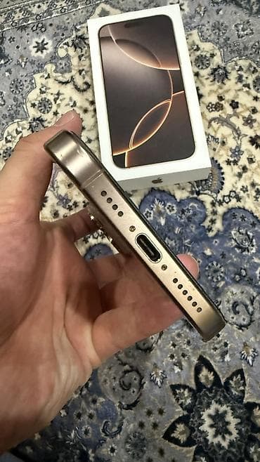Техника жана электроника: IPhone 16 Pro Max, Колдонулган, 256 ГБ, Desert Titanium, Заряддоочу түзүлүш, Коргоочу айнек, Каптама, 92 % — 3