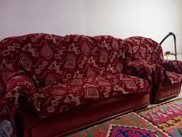 Шкафы: Гарнитур для зала, Б/у, Диван, Ткань, текстиль, Самовывоз — 1