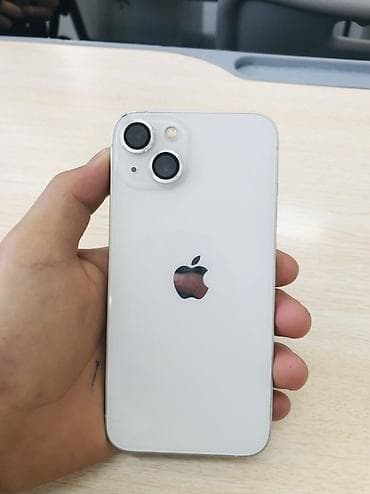 IPhone 13, Б/у, 128 ГБ, Белый, Чехол, 82 %