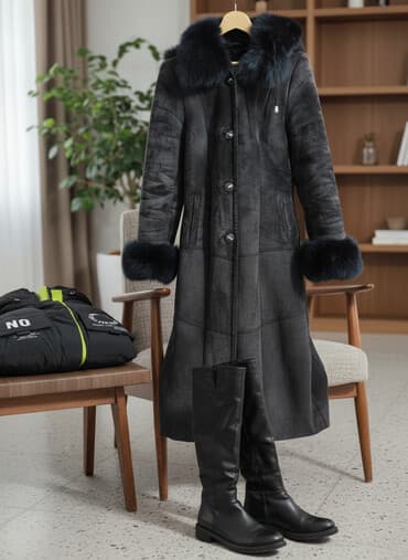 ecco обувь бишкек: Дубленка, С капюшоном, M — 1