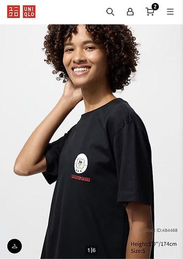 second hand: Футболка, Оверсайз, США, Uniqlo, Хлопок, Новый, S — 5