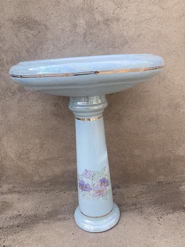 контейнер мини: Раковина для ванной, Особенности: С узором, Овальная форма, Материал: Керамика — 3