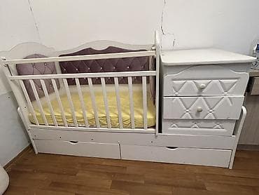 Манеж-кровать, Б/у, С комодом
