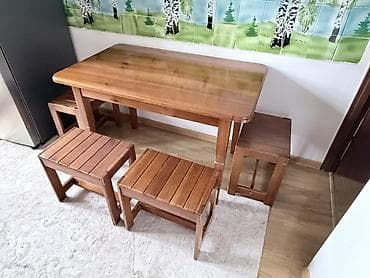 Кухонные столы: Кухонный гарнитур, Б/у, цвет - Коричневый, Дерево — 1