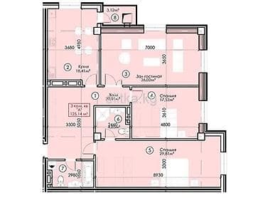 Недвижимость: 3 комнаты, 125 м², Элитка, Южная Магистраль Элитка, 12 этаж, ПСО (под самоотделку) — 4